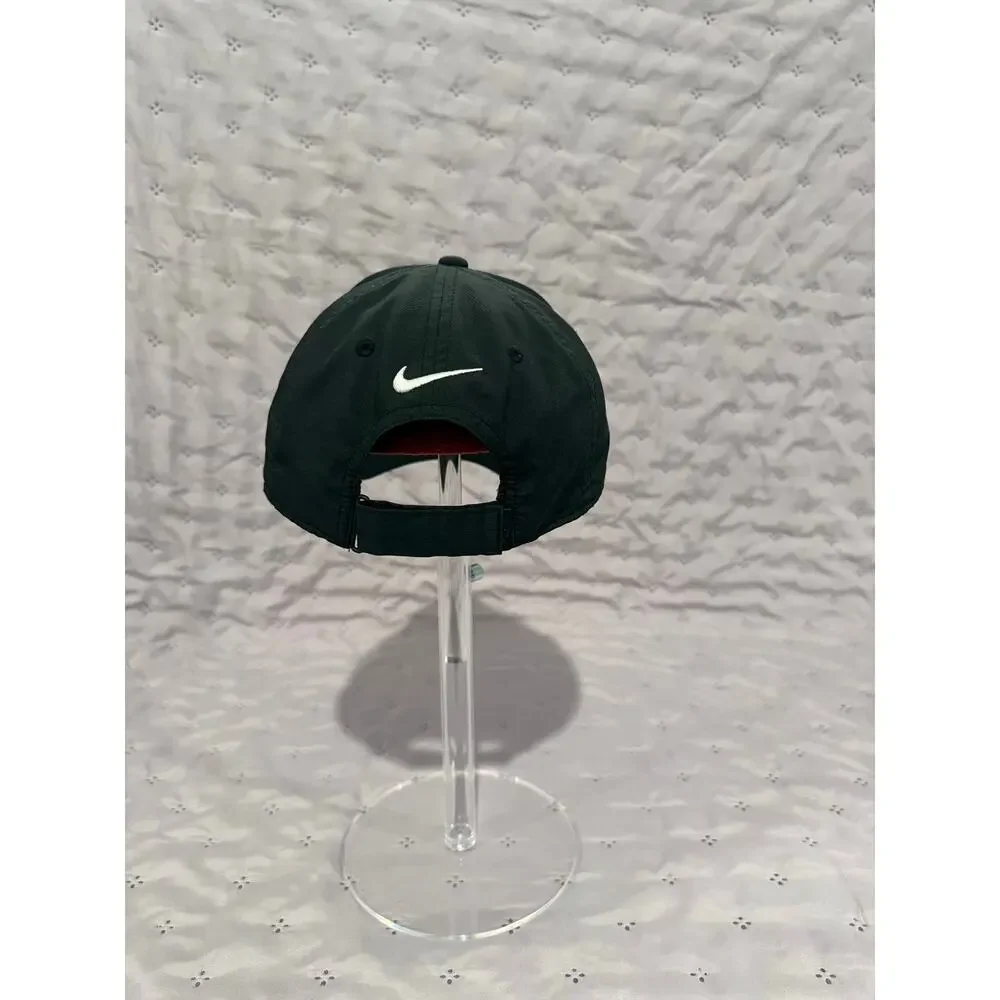 Nike Black White Swoosh Adjustable Baseball Cap Performance Hat